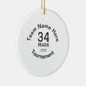 Teamnaam hier voeg naam toernooi jaar tekst toe keramisch ornament (Rechts)