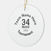 Teamnaam hier voeg naam toernooi jaar tekst toe keramisch ornament (Links)