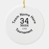 Teamnaam hier voeg naam toernooi jaar tekst toe keramisch ornament (Achterkant)