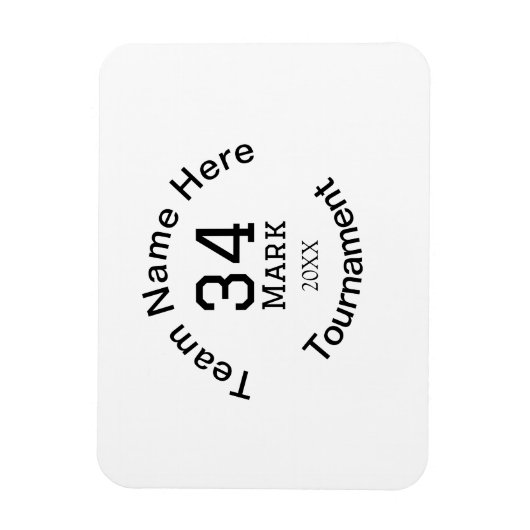 Teamnaam hier voeg naam toernooi jaar tekst toe magneet (Verticaal)