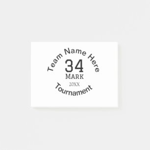Teamnaam hier voeg naam toernooi jaar tekst toe post-it® notes