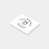 Teamnaam hier voeg naam toernooi jaar tekst toe post-it® notes (Schuin)