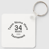 Teamnaam hier voeg naam toernooi jaar tekst toe sleutelhanger (Achterkant)