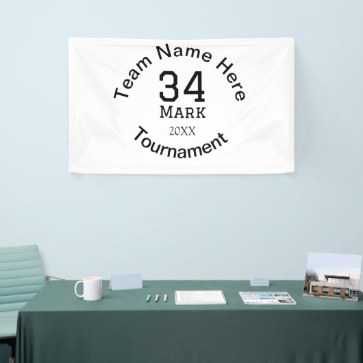 Teamnaam hier voeg naam toernooi jaar tekst toe spandoek (Beurs)