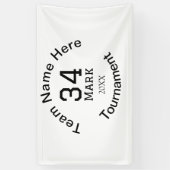 Teamnaam hier voeg naam toernooi jaar tekst toe spandoek (Verticaal)