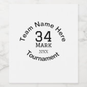 Teamnaam hier voeg naam toernooi jaar tekst toe wijn etiket (Enkel label)