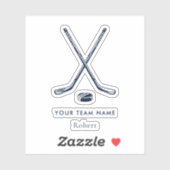 Teamnaam IJshockeyspelers Aangepast Sticker (Vel)