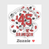 Teamnaam Red Black voetballen Cluster Sticker (Vel)
