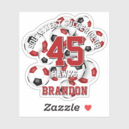 Teamnaam Red Black voetballen Cluster Sticker