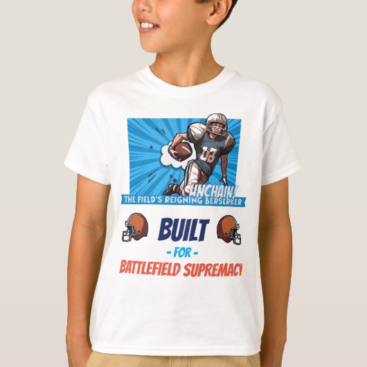 [Teamnaam]'s Gridiron Berserker #44 Aanpasbaar T-shirt (Voorkant)
