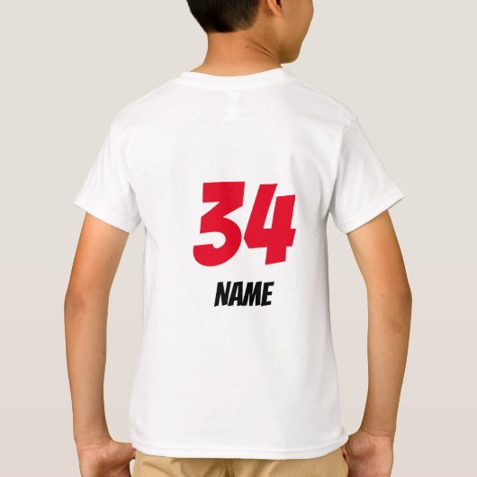 [Teamnaam]'s Gridiron Gladiator #34  T-shirt (Achterkant)