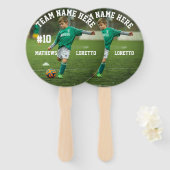 Teamnaam Speler Fotonummer & naam Voetbal Handwaaier (Voorkant en achterkant)
