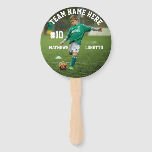 Teamnaam Speler Fotonummer & naam Voetbal Handwaaier (Voorkant)