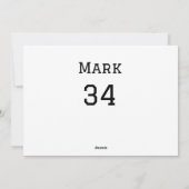 Teamnaam Speler toevoegen Naam Datum Sport mannen Feestdagenkaart (Achterkant)