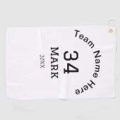 Teamnaam Speler toevoegen Naam Datum Sport mannen Golfhanddoek (Horizontaal)