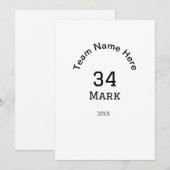 Teamnaam Speler toevoegen Naam Datum Sport mannen Kaart (Voorkant / Achterkant)