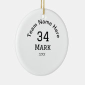 Teamnaam Speler toevoegen Naam Datum Sport mannen Keramisch Ornament (Rechts)