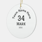 Teamnaam Speler toevoegen Naam Datum Sport mannen Keramisch Ornament (Links)