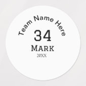 Teamnaam Speler toevoegen Naam Datum Sport mannen Labels (Design 2)