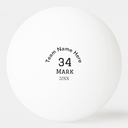 Teamnaam Speler toevoegen Naam Datum Sport mannen Pingpongbal (Voorkant)