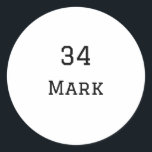 Teamnaam Speler toevoegen Naam Datum Sport mannen Ronde Sticker<br><div class="desc">ontwerp</div>