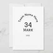 teamnaam spelernaam datum sport mannen kaart (Voorkant)