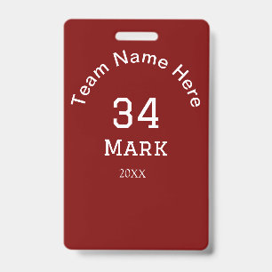 teamnaam voeg speler naam datum sport mannen toe badge