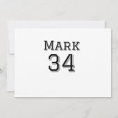 teamnaam voeg speler naam datum sport mannen vinta kaart (Achterkant)