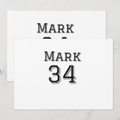 teamnaam voeg speler naam datum sport mannen vinta kaart (Voorkant / Achterkant)