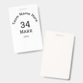 teamnaam voeg spelernaam datum sport mannen toe badge (Voor- en achterkant)