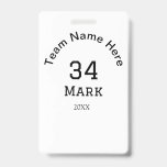 teamnaam voeg spelernaam datum sport mannen toe badge<br><div class="desc">ontwerp</div>