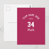 teamnaam voeg spelernaam datum sport mannen toe briefkaart (Voorkant / Achterkant)