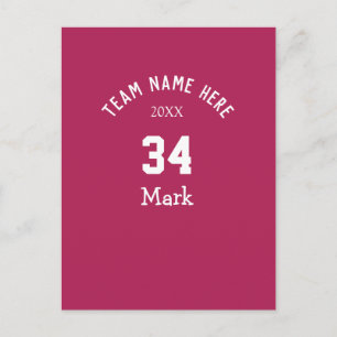 teamnaam voeg spelernaam datum sport mannen toe briefkaart