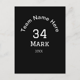 teamnaam voeg spelernaam datum sport mannen toe briefkaart
