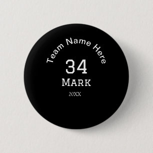 teamnaam voeg spelernaam datum sport mannen toe ronde button 5,7 cm