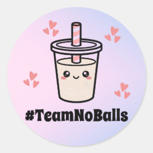 #TeamNoBalls Geen Boba Bubble Tea Boba Geslacht Re Ronde Sticker