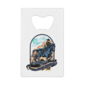 Teamoploopkopbal Cowboy Westerne Rodeo Ranch Creditkaart Flessenopener (Voorkant)