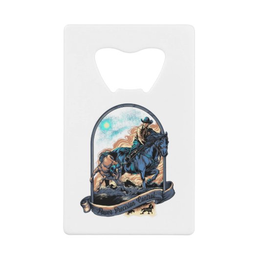 Teamoploopkopbal Cowboy Westerne Rodeo Ranch Creditkaart Flessenopener (Voorkant)