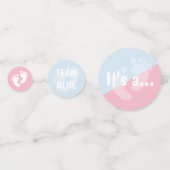 Teamroze en team Blauwe Genderpartij Confetti (Voorkanten)