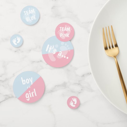 Teamroze en team Blauwe Genderpartij Confetti (Groep)