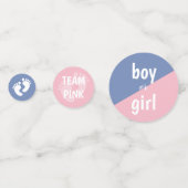 Teamroze en team Blauwe Genderpartij Confetti (Achterkanten)