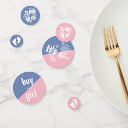 Teamroze en team Blauwe Genderpartij Confetti (Groep)