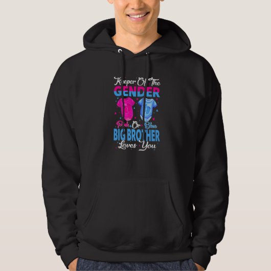 Teamroze of blauw bewaarder van de gender Big Brot Hoodie (Voorkant)