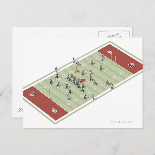 Teams op Canadese footballs pitch Briefkaart (Voorkant / Achterkant)