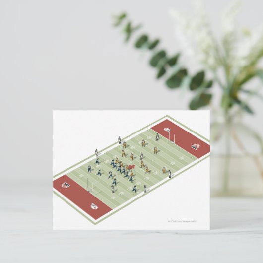 Teams op Canadese footballs pitch Briefkaart (Staand voorkant)