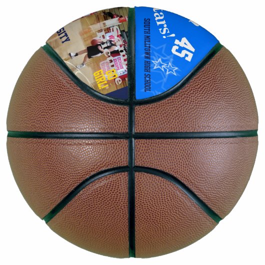 Teamspeler UPLOAD drie Basketbalfoto's Mini Basketbal (Rechts)