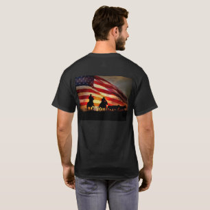 Teamspelers met Amerikaanse vlag Cowboy Roping T-shirt
