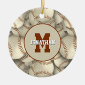 teamsport gepersonaliseerd honkbalsoftbal keramisch ornament (Voorkant)