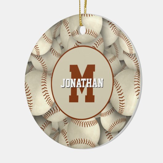 teamsport gepersonaliseerd honkbalsoftbal keramisch ornament (Links)