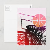 Teamsportbal Basketbalnet Coach Spel Briefkaart (Voorkant / Achterkant)